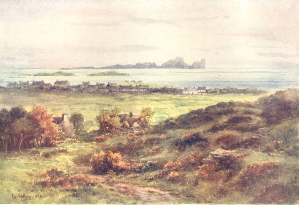 IRELAND. Ulster. Tory Island from Falcarragh Hill, Donegal. Town. c1912 print